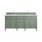 James Martin Vanities Brittany 72in Double Vanity, Smokey Celadon w/ 3 CM Ethereal Noctis Top 650-V72-SC-3ENC - alternate 1